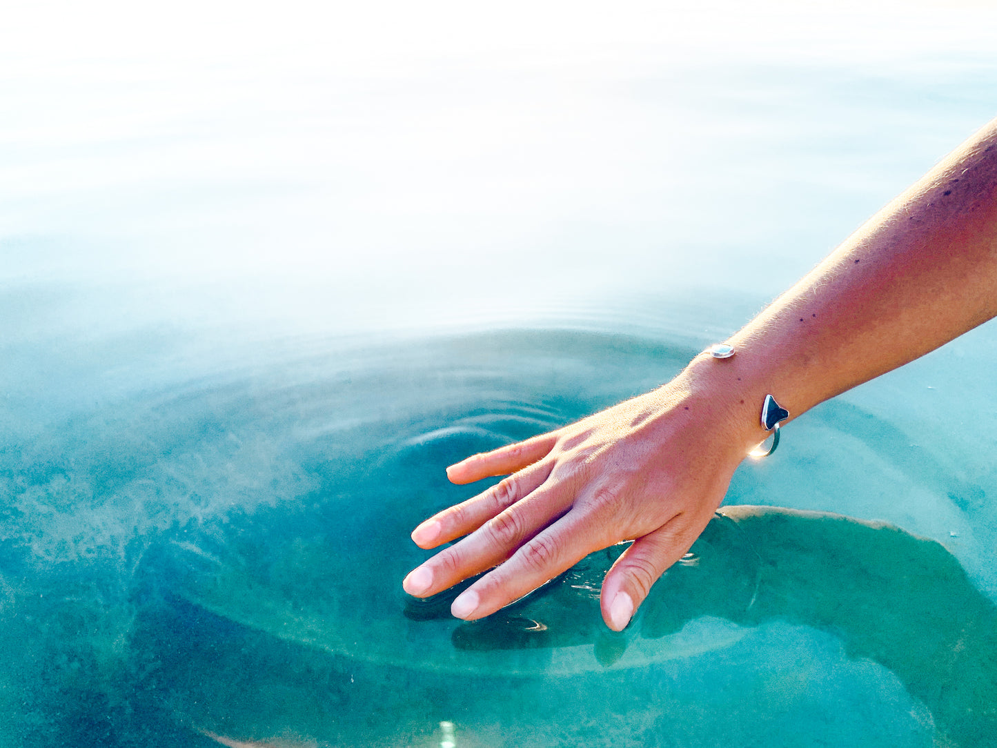 Turquoise and Shark Tooth Cuff